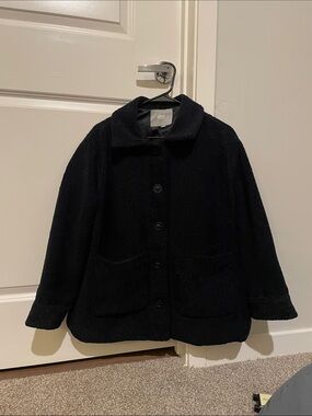 Duibai Women's Black Fleece Button-Up Coat